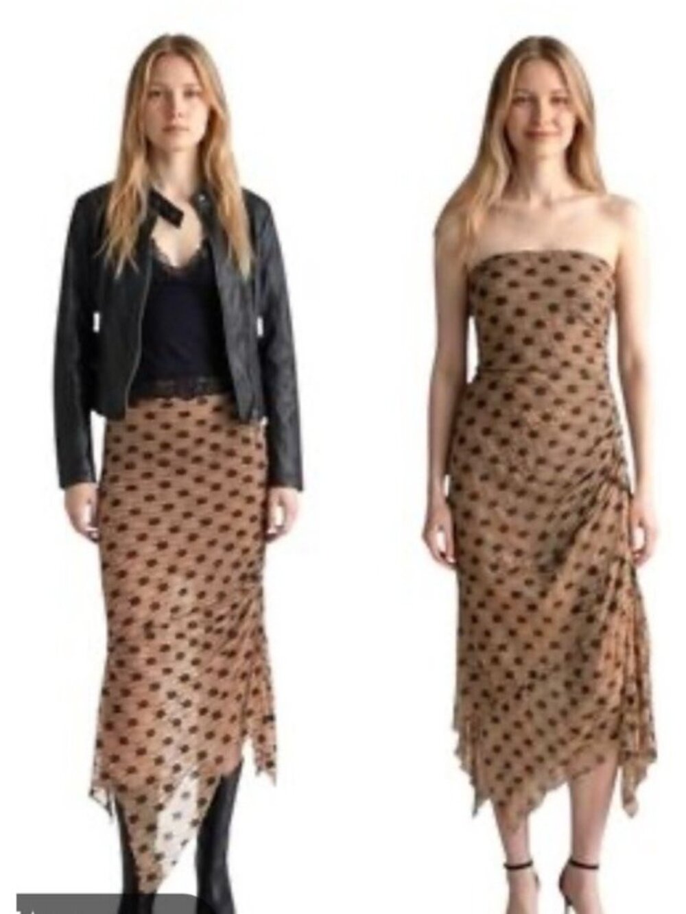 Free People Margot convertable maxi skirt, Sheer Asymmetrical Whimsy Goth XS. W